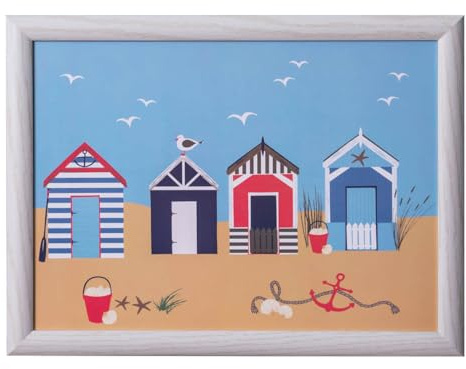 Creative Tops Coastal Print Plateau avec coussin, coussin rembourré, bureau portable, plateau pour ordinateur portable 44 cm x 34 cm x 6 cm