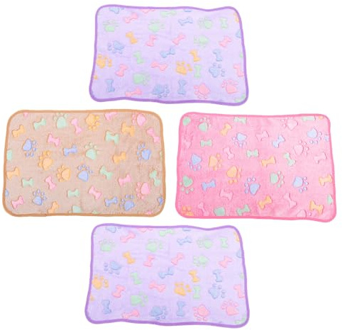 GANAZONO Lot de 4 Couvertures Lavables pour Cage de Cobaye 60X40 CM en Polyester Doux Coussin pour Petits Animaux Doublure Souple et Résistante pour Lapins Hamsters Hérissons – Rose