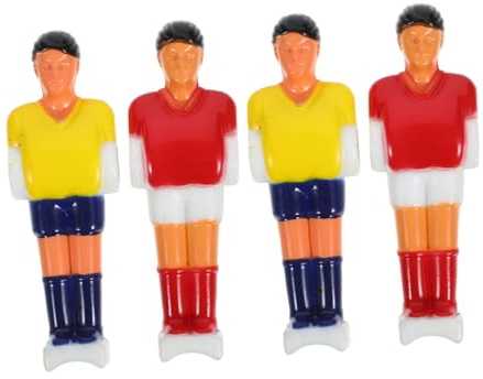 SOPOTUTU 4 Piezas de Accesorios para Máquinas de Futbolín Figuras de Futbolín de Plástico en Colores Rojo y Amarillo Compatibles Mesas de 33-48 Cm Jugadores Ojos Negros para Reemplazo