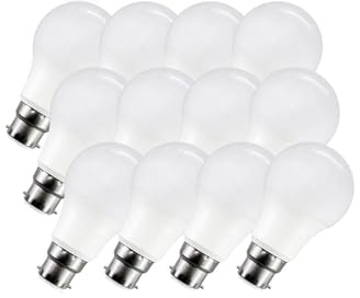 Auralexis 12PCS 24W 20W 8W 9W 10W 12W 15W 18W B22 No Flicker LED Bulb Lamps Light AC220V AC100-240V Cool Lights for Foyer Bedroom Decor(Warm 3000K,10W_AC100_12PCS)