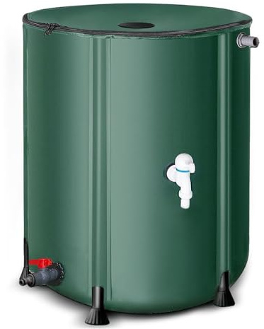 Barile di pioggia pieghevole 50L-1000L con coperchio di rubinetto e cerniera, serbatoio di stoccaggio dell'acqua del PVC a prova di perdite per l'irrigazione del giardino, backup di emergenza e uso es