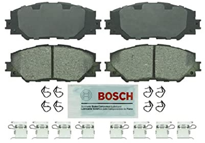 BOSCH BE1210H Blue Ceramic Disc Brake Pad Set With Hardware - Compatible With Select Lexus HS250h; Pontiac Vibe; Scion xB, xD; Toyota Corolla, Matrix, Prius V, RAV4; FRONT