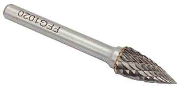 BSD Wolframkarbid-Drehgrat - 6mm Schaft - 10x20x60mm - Spitz-bogen - Hartmetall Frässtift, Hartmetall Fräser