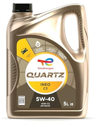 TotalEnergies QUARTZ INEO C3 5W40 Advanced Synthetic Motor Oil - Low SAPS Technology, ACEA C3, API CF/SN - 5L