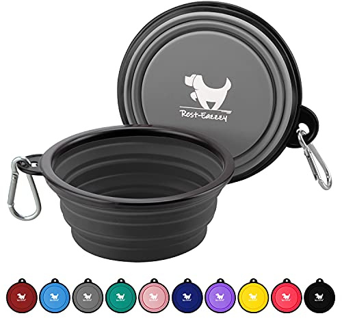 Rest-Eazzzy Collapsible Dog Bowls, 2 Pack Sturdy Portable Dog Water Bowls