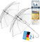 GOODS+GADGETS Durchsichtiger Regenschirm transparent, weißer Design Stockschirm Ø 100 cm; Fashion-Highlight (2x Stockschirm)