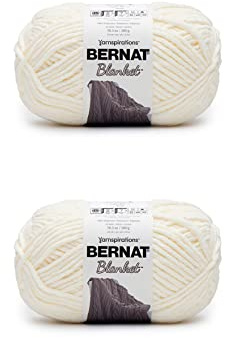 Bernat Blanket Vintage White Yarn - 2 Pack of 300g/10.5oz - Polyester - 6 Super Bulky - 220 Yards - Knitting/Crochet