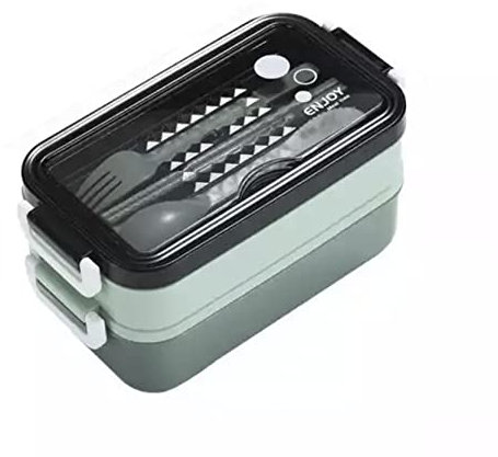 SANKRO porta pranzo (con scomparti) -contenitori/lunch box/schiscetta pranzo/bento box/portapranzo/porta pranzo da ufficio/portapranzo ufficio/bento/lunchbox (VERDE)