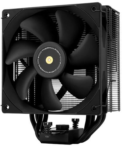 Thermalright Assassin Spirit 120 EVO DARK - Ventilador para CPU (4 tubos de calor, 12 cm, PWM Quiet Fan CPU, velocidad de 1850 rpm, enfriador de punta negra, compatible con AMD AM4 AM5 e Intel