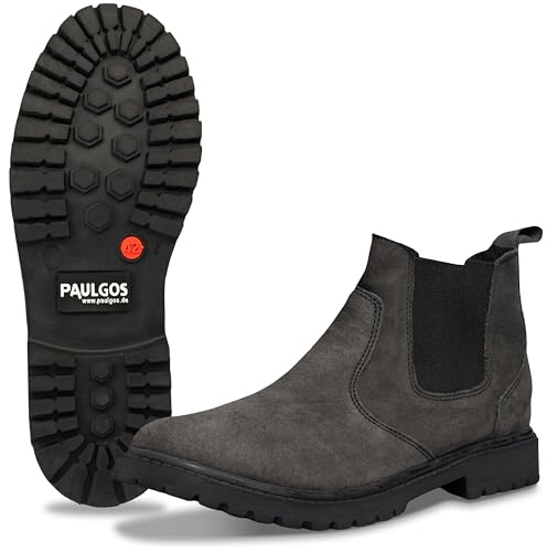 PAULGOS Herren Chelsea Boots, Stiefeletten Größe 45, dunkelgrau