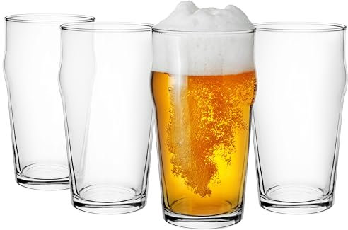 Glasmark KROSNO 1992 Biergläser Set 4 Stück 530 ml Pils Bierglas Stout Ale Gläser Für Bier Bierseidel Bierkrug Spülmaschinengeeignet