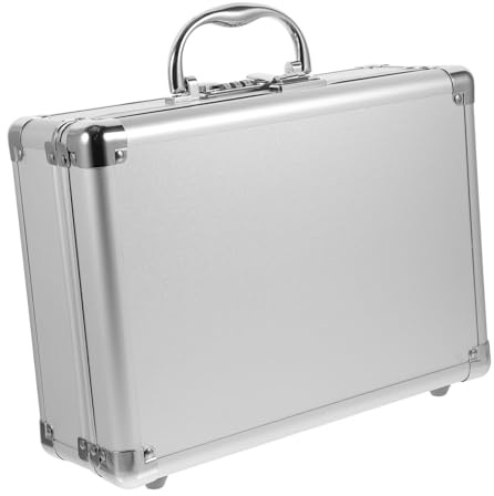 HOMSFOU Maletín De Herramientas Metálico Con Contraseña, Caja De Almacenamiento De Herramientas Portátil, Aluminio Resistente Con Asa Para Uso Profesional y Transporte Seguro, Capacidad Pequeña