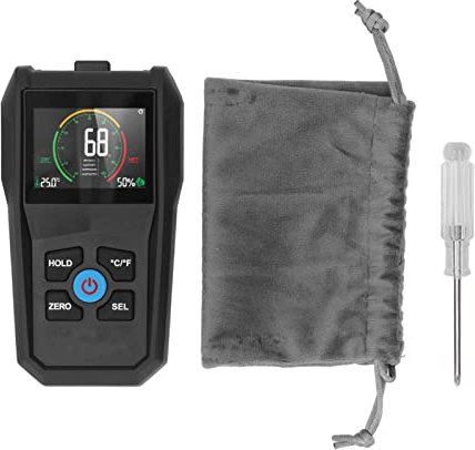 Rilevatore di Misuratori di Umidità Senza Pin, Display LCD Digitale 4 in 1 Sensore di Umidità del Legno per Software, Legno di Latifoglie, Muro a Secco e Muratura