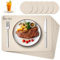 IKWOLETI Tischsets Abwaschbar mit Untersetzer - 6er Set Platzsets Abwaschbar aus Leder - Doppelseitige Platzdeckchen in Lederoptik - Ideal für Küche und Büro Beige