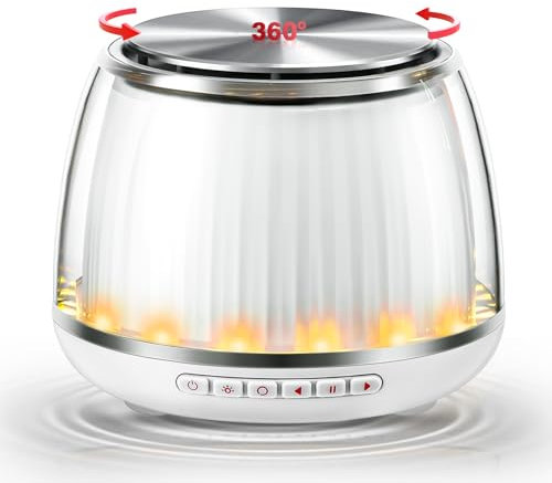 XRDZYXGS Bluetooth Speaker Portable Wireless, 2600mAh Battery, 6-8H Playtime, 8W Stereo Sound, 33-Foot Bluetooth Range, Enhanced Bass/Rotating Turntable & 7 RGB Lights, for Home/Outdoors/Travel