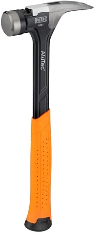 PICARD marteau de charpentier strié AluTec®, no. 1095 | Marteau arrache-clou professionnel | Léger & puissant | Ergonomique & anti-vibrations | Hammer hybride aluminium & acier forgé