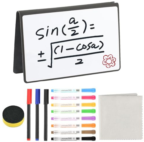 Pizarra blanca pequeña, tamaño A5, mini pizarras blancas, fácil de limpiar, pizarra blanca borrable portátil con lápices y goma de borrar, reutilizable, para oficina, escuela, hogar, para notas