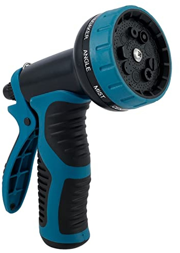 Heavy Duty Adjustable Garden Hose Nozzle - High Pressure Spray Gun for Car Washing & Garden Watering - Durable Foam Lance, Ideal for Cleaning Automobiles (Blue)