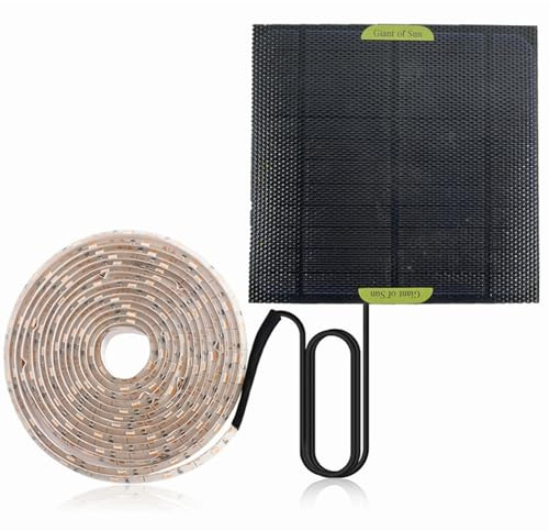 Peosaard Soldrivna växtlampor, 5 m växtljusremsa med solpanel, fullt spektrum växtljus, värmelampa för utomhus inomhus trädgård växthus tillbehör