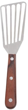 SIXRUN Espátula para Pescado, Volteador de Pescado de Acero Inoxidable con de Madera, Hoja Fina y Flexible para Freír Filete de y Salteado, Herramienta de Cocina Fácil de Limpiar para Parrilla de