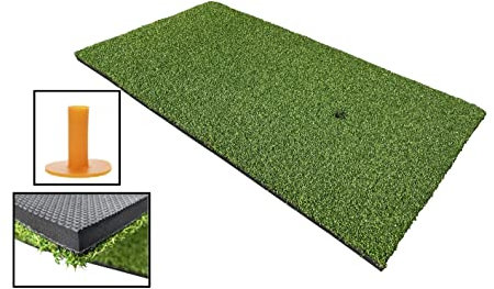LL-Golf ® Golf Abschlagmatte 60x30 cm/Übung Training Matte/Übungsmatte inklusive Gummi Tee/ideal zum Trainieren des Golfschwung im Garten oder Garage