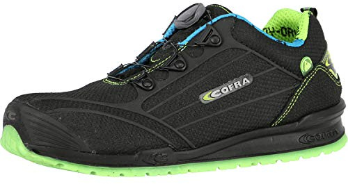 Cofra 78880-000.W41 BURST S3 ESD SRC säkerhetsskor, Svart/Ljusgrön, Storlek 41