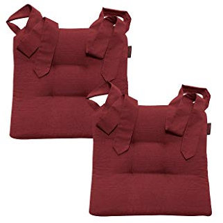 Stuhlkissen Sitzkissen Schleifenband Auflage Polster Stuhl Stuhlauflage Rattanstühle extra dick Esszimmerstühle 2er Set Indoor Outdoor