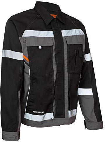 Arbeitsjacke Berufsjacke Baujacke Schutzjacke Reflektierende Elemente (Ref-J) (50, Grau)