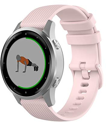 Wownadu Bracelet Quick Release 18mm Compatible pour Garmin Vivoactive 4S, Vivomove 3S, Venu 3S/2S, Forerunner 255S/265s,Bracelets Silicone pour Huawei GT 4/5 41MM Rose