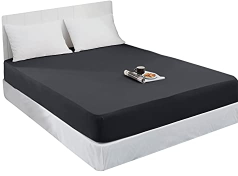 Mixibaby Spannbettlaken Jersey Spannbetttuch 100% Baumwolle Bettlaken Spannbettuch Laken 28 Farben, Größe:90 x 200 cm, Farbe:Antrazit