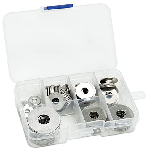 100 Pcs Acero Inoxidable Juego de Arandelas Planas, Arandela de Bloqueo para la Fábricas de Reparación de Decoración del Hogar