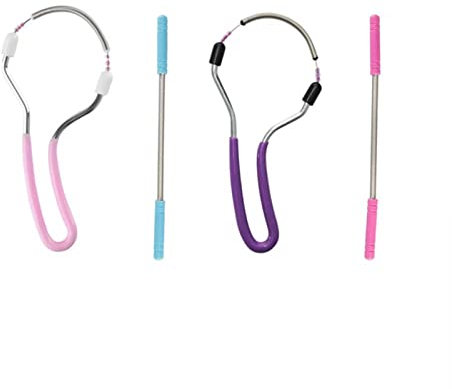 4 Stück Gesichtshaarentferner manueller Epilierer Frühling Gesicht Haarentferner mit Griff Haar-Epilierer Werkzeug (zufällige Farbe)