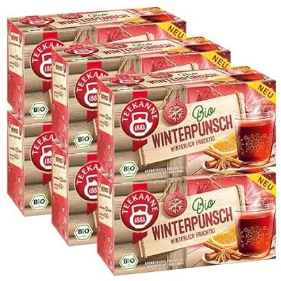 Teekanne Bio Wintertee Winterpunsch, 6er Pack (6 x 18 Teebeutel, 6 x 40,5 g)