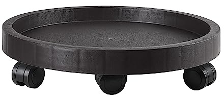 NAZKAEN 17.5 Inch Planter Caddies Rolling Saucer Caddy with Wheels, Heavy Duty Wheeled Stand for Potted Plant, Round Coaster Roller Base Tray with Casters, Flower Pot Dolly Holder for Indoor Outdoor