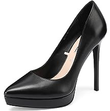 QUEEN HELENA Scarpe con Tacco a Spillo Eleganti con Plateau Donna K3171 (Nero, Sistema Taglie Calzature EU, Adulto, Donna, Numero, Media, 39)
