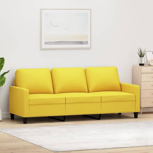 LAPOOH 3-sitsig soffa, ljusgul, 180 cm tyg, soffor och soffor, vardagsrum, soffa för ungdomsrum, relaxsoffa, soffa för sovrum, stoppad soffa – 359176