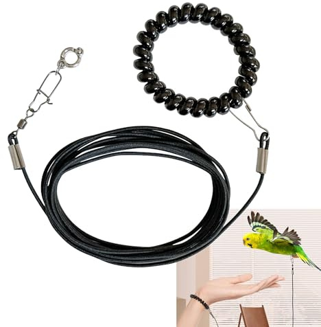 Hayaww 3m Guinzaglio per uccelli Imbracatura per Pappagallo Imbracatura per pappagallo per animali domestici e uccelli guinzaglio per attività Corda regolabile per addestramento al volo (3m,5)
