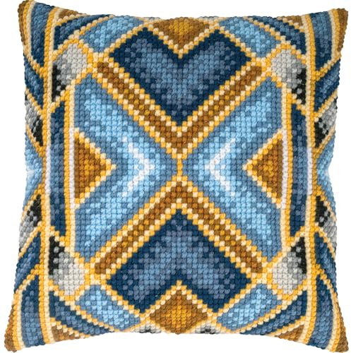 VERVACO Kit Cuscino Punto Croce GEOMETRICO Set Ricamo Principianti Cuscini Gobelin Decorativi ca. 40 x 40 cm Accessori Per Lavoretti Creativi DIY Casa Decor Hobby Adulti Cross Stitch