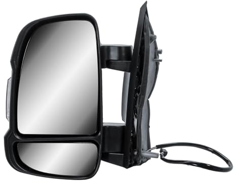 Passenger Left Side Door Wing Mirror N/S Electric and Heated Manual Folding Short Arm for Fiat Ducato Peugeot Boxer Citroen Relay 2006 to 2023 Vauxhall Movano 2019-2023
