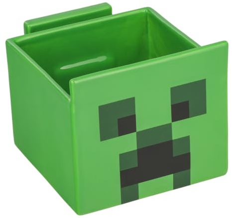 Paladone Minecraft Creeper Ceramic Streaming Snack Bowl with Phone Holder, Officially Licensed Kitchenware Gaming Gifts for Boys, Girls, Kids and Adults