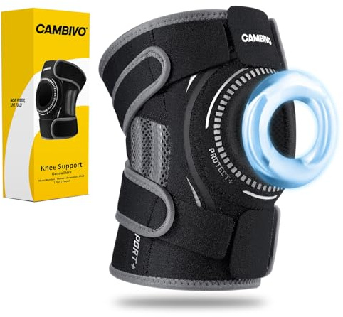 CAMBIVO Rodilleras Menisco y Ligamento Ajustable, Rodillera Rotuliana Neopreno con Estabilizadores Laterales y Almohadilla de Gel, para Tendinitis Rotuliana, Dolor Rodilla