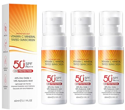 Crema solare vitamina C SPF 50+, protegge e corregge i danni causati dal sole, equilibra il tono della pelle, per viso e collo, per tutti i tipi di pelle (3)