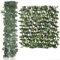 PANDAHOME Valla Verde Artificial – Cercado Extensible con Hojas y Flores Decorativas – Protección de Privacidad para Jardín, Balcón y Patio