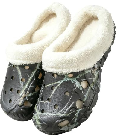 MGGMOKAY Pantofole Invernali Donna Uomo Zoccoli Gomma Scarpe da Giardino Impermeabile Antiscivolo Ciabatte da casa,Nero,40/41