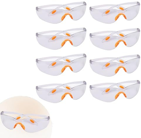 Febbya Welding Safety Goggles,8pcs Safety Glasses for Work,Adult Goggles,Clear Safety Glasses,Industrial Eye Protection,Construction,Laboratory,Anti Scratch Spectacles,Impact Resistant