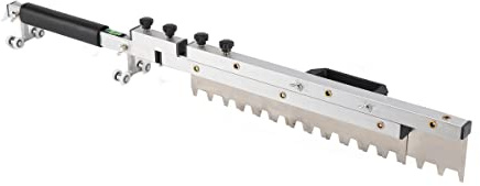 Cozyel Livellatore Per Piastrelle Professionale A Ruote In Acciaio Inox Con Livella Integrata, Spatola Dentata Regolabile Per Livellamento Piastrelle E Malta, Spessore Controllato