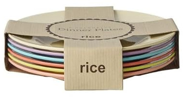 ReWu RICE Melamin Teller Set 6er – Essteller Ø 25 cm – mehrfarbig – stapelbar & robust – leichtes Outdoor/Camping Geschirr – max. 70°C