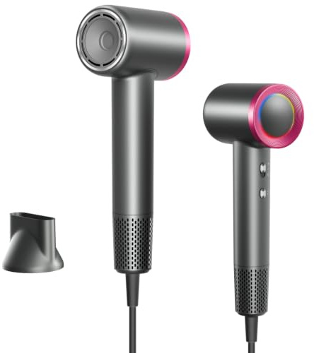 Ionic Hair Dryer 110000 RPM, 4 Heat & 2 Speed Settings with Cool Shot | 110000 RPM brushless motor for 2 mins fast drying, ionic frizz control, lightweight design, quiet 50dB low noise