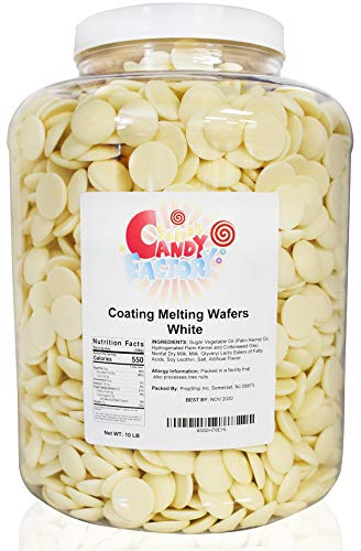Sarah's Candy Factory Coating Melting Wafers in Jar, 10 Lbs White Melting Chocolate