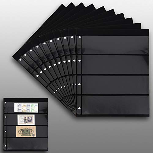 20 Prophila Einsteckseiten 4zeilig, auf 10 doppelseitigen, schwarzen Einsteckblättern